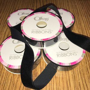 5 Rolls Black Velvet Ribbon 7/8" wide New